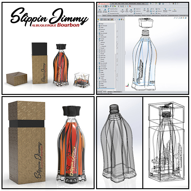 3D Elegant Whiskey Bottle Design